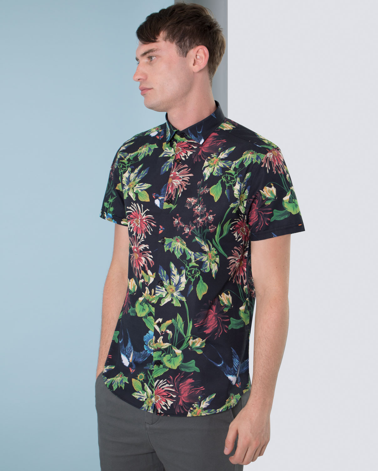 Limited Edition Tropical Floral Print Short Sleeve Shirt