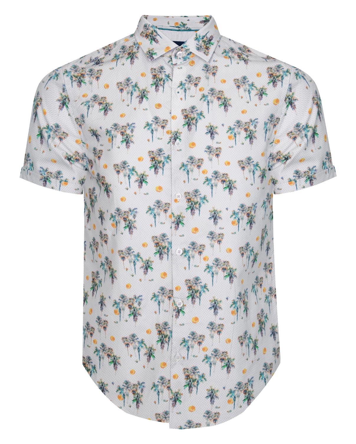 Limited Edition Sun & Palm Tree Print Short Sleeve Shirt