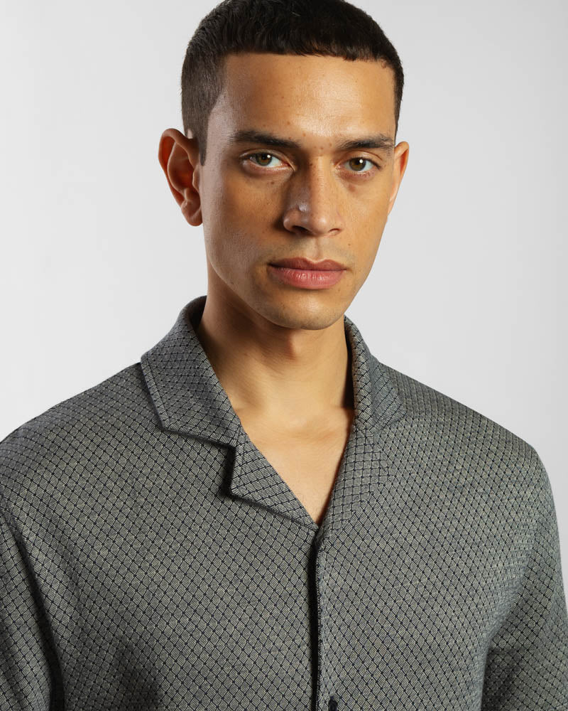 Diamond & Dot Jacquard Short Sleeve Shirt