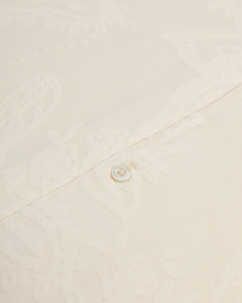 Kenton – Paisley Texture Jersey Short Sleeve Shirt & Short Set Ecru