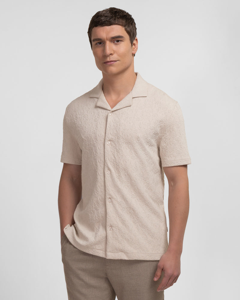 Perivale - Floral Jacquard Short Sleeve Shirt