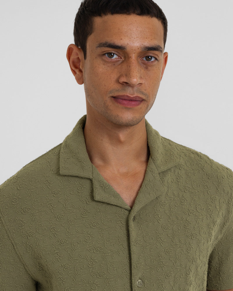 Perivale - Floral Jacquard Short Sleeve Shirt
