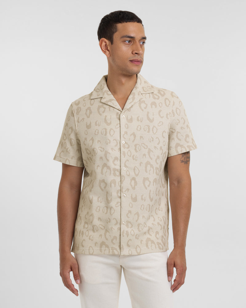 Northolt - Leopard Jacquard Short Sleeve Shirt