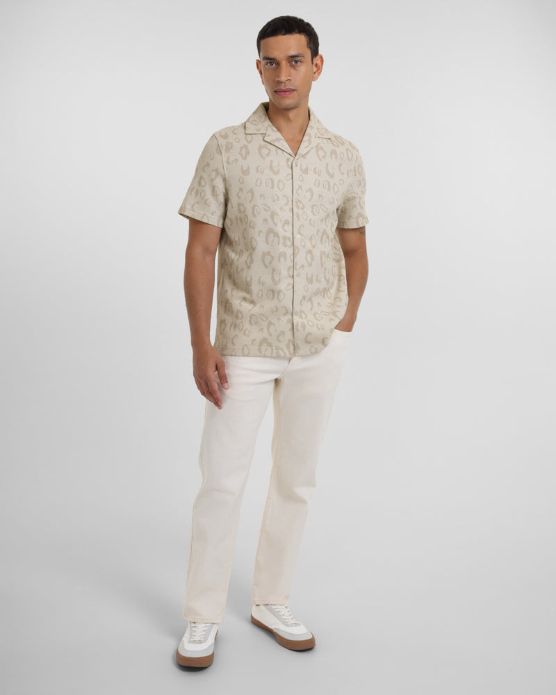 Northolt - Leopard Jacquard Short Sleeve Shirt