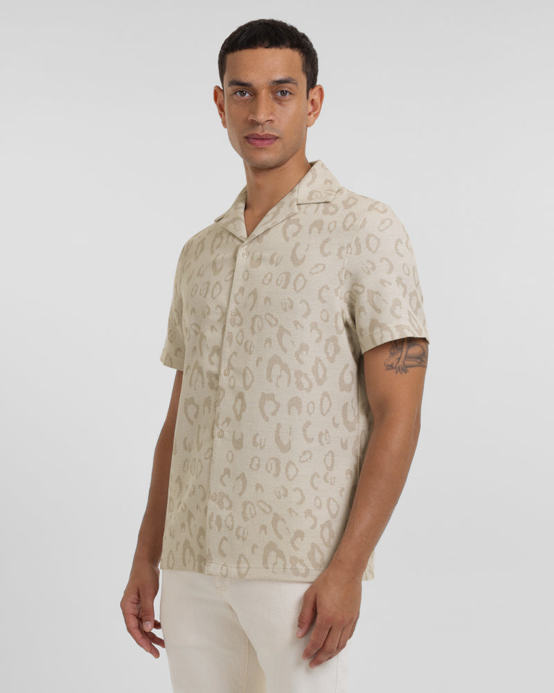 Northolt - Leopard Jacquard Short Sleeve Shirt
