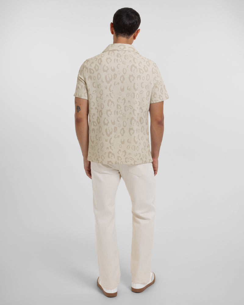 Northolt - Leopard Jacquard Short Sleeve Shirt