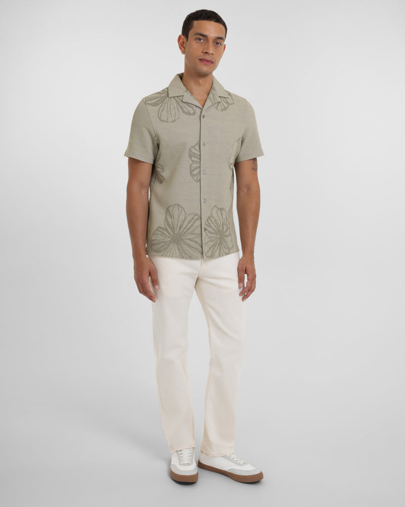 Charing - Floral Jacquard Short Sleeve Shirt