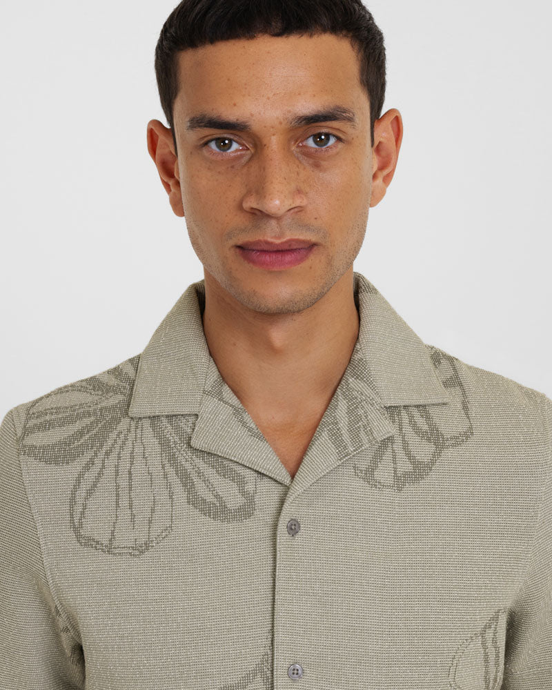 Charing - Floral Jacquard Short Sleeve Shirt