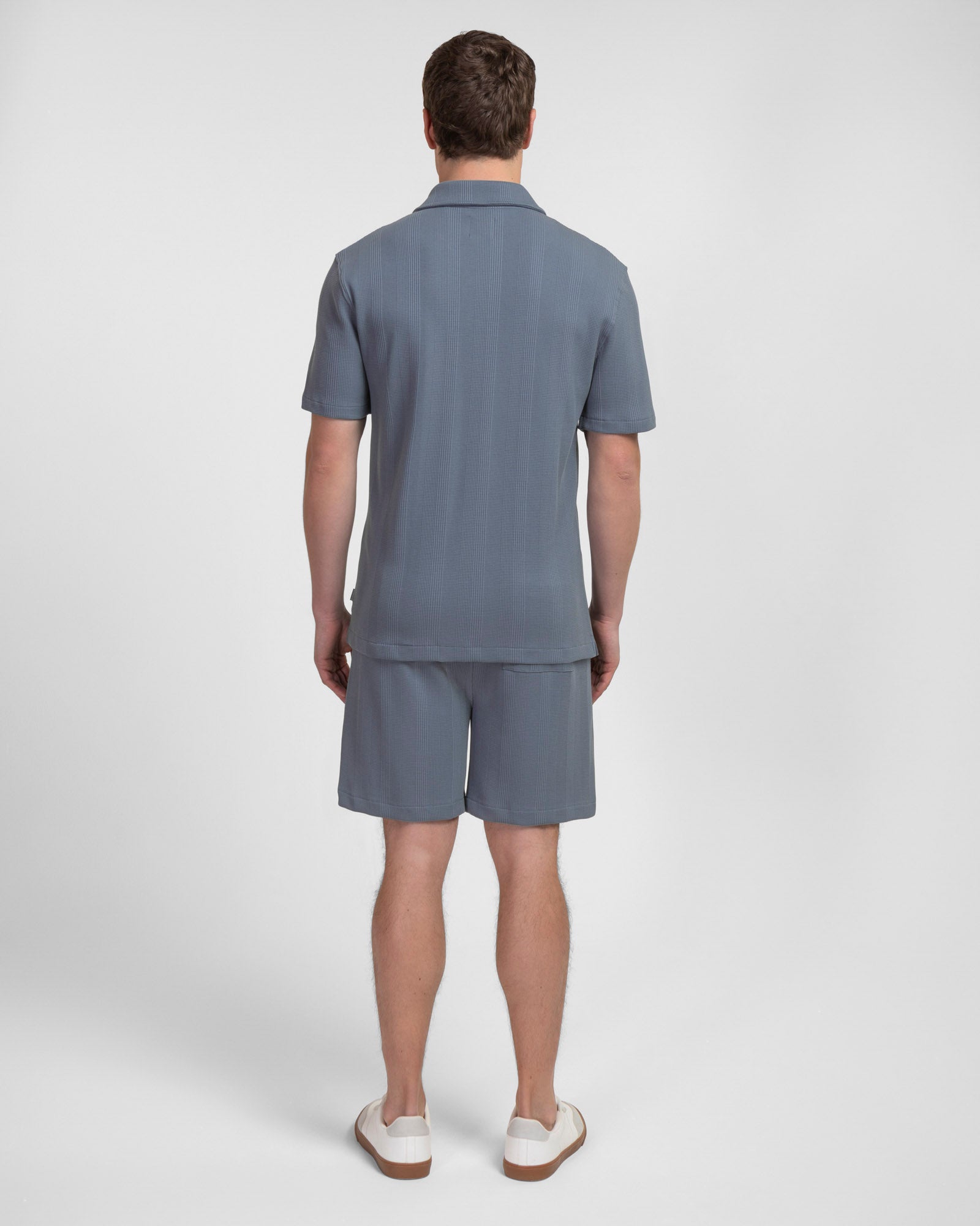 Charlton - Stripe Jacquard Waffle Short Sleeve Shirt