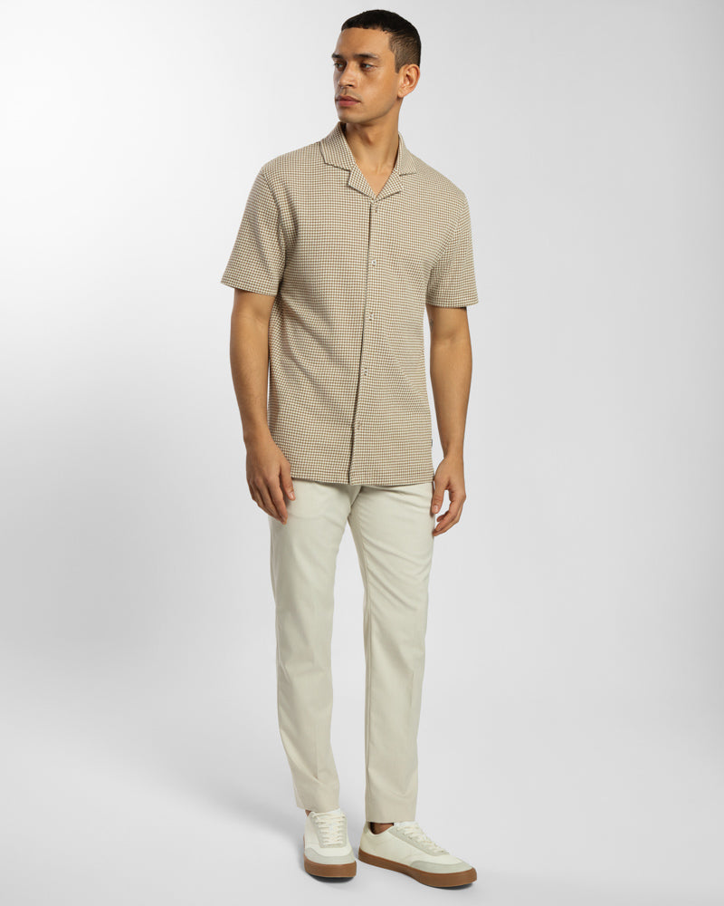 Dotted Jacquard Short Sleeve Shirt