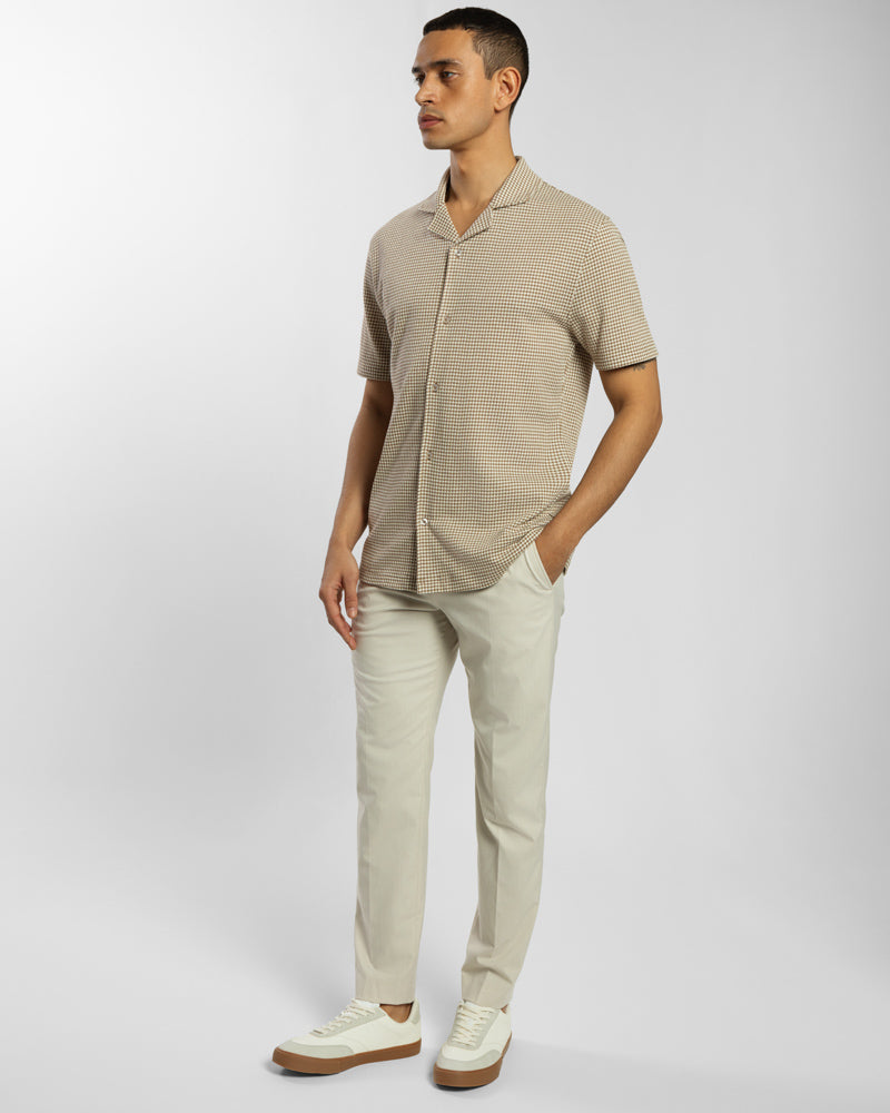 Dotted Jacquard Short Sleeve Shirt