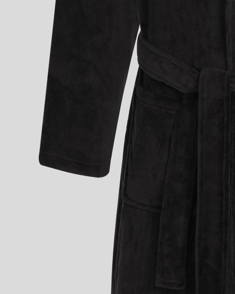 Steel & Jelly Men’s Balham Black Supersoft Fleece Dressing Gown