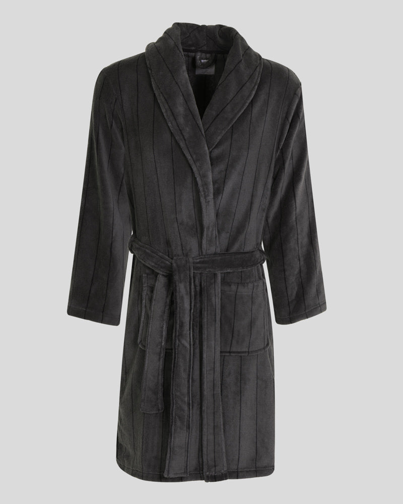 Portland - Striped Supersoft Fleece Dressing Gown