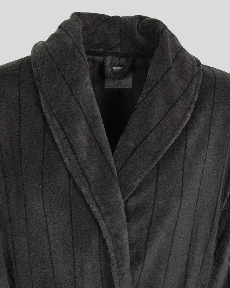 Portland - Striped Supersoft Fleece Dressing Gown