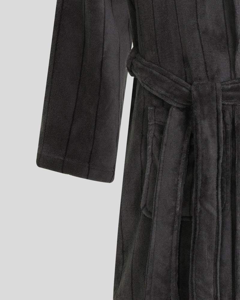 Portland - Striped Supersoft Fleece Dressing Gown