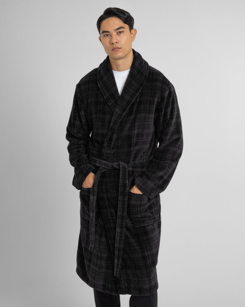 Greenford - Check Supersoft Fleece Dressing Gown