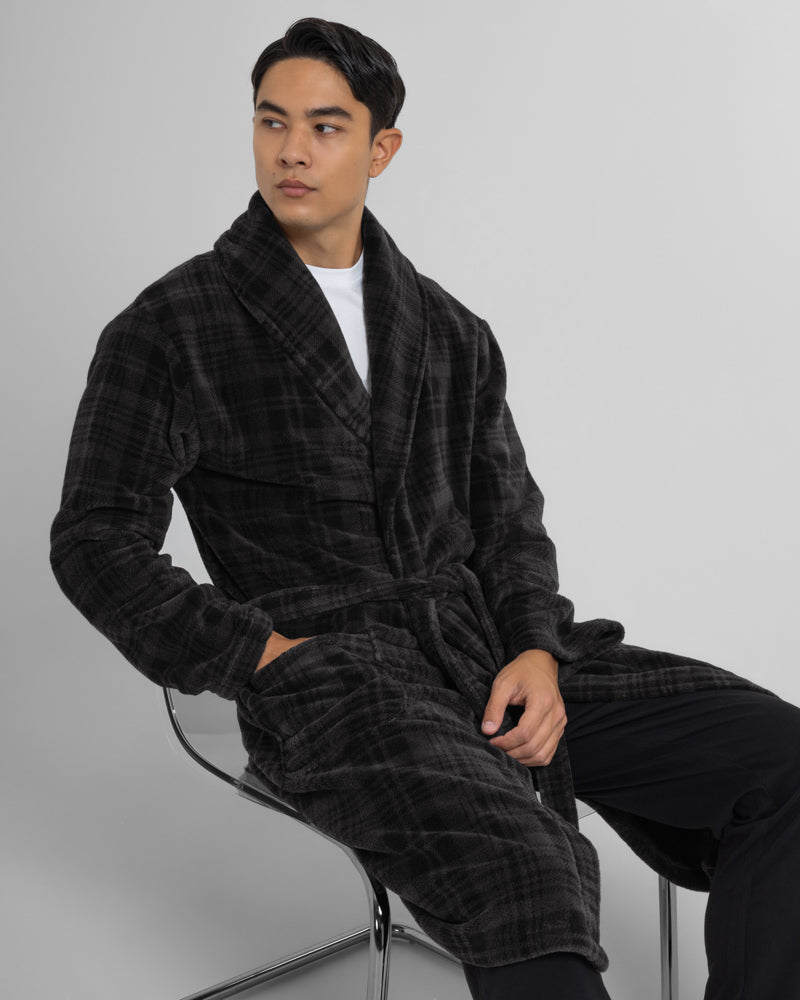 Greenford - Check Supersoft Fleece Dressing Gown