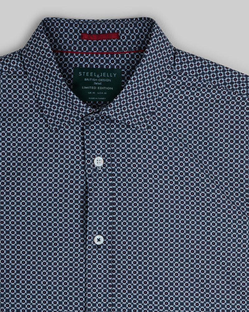 Limited Edition Navy Geometric Slim Fit Shirt