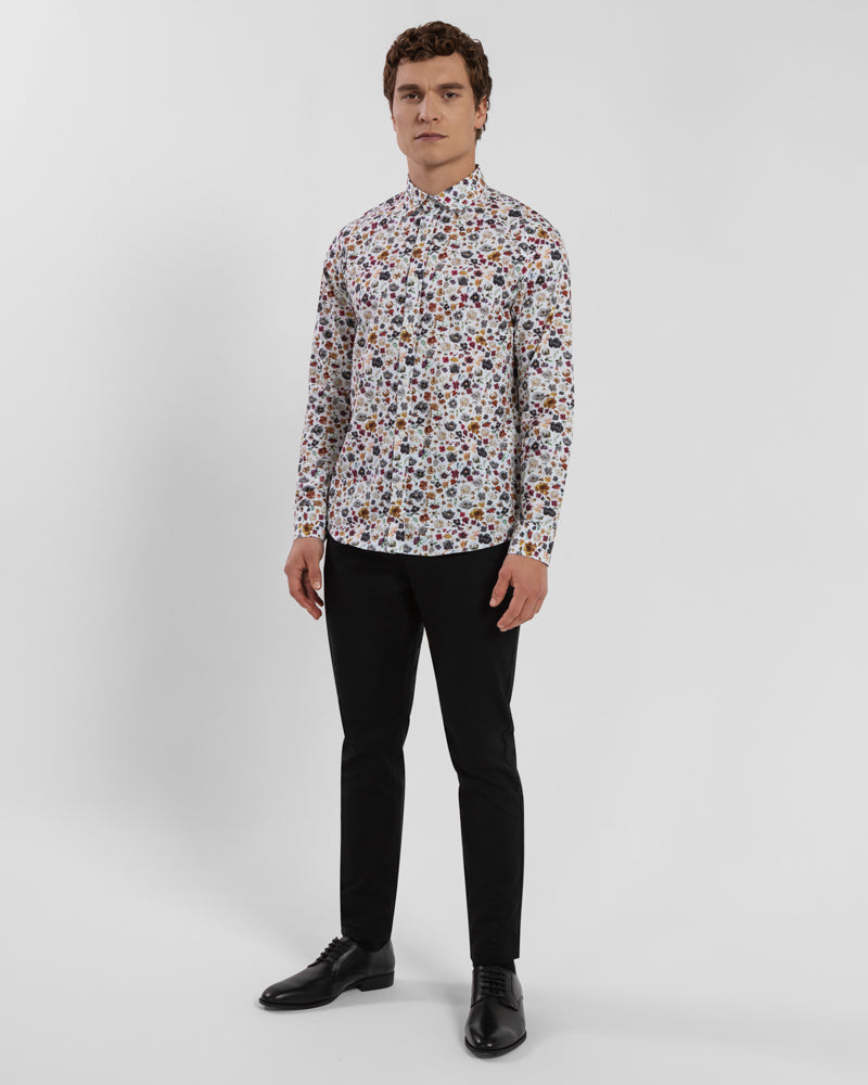 Limited Edition White Multi Floral Slim Fit Shirt