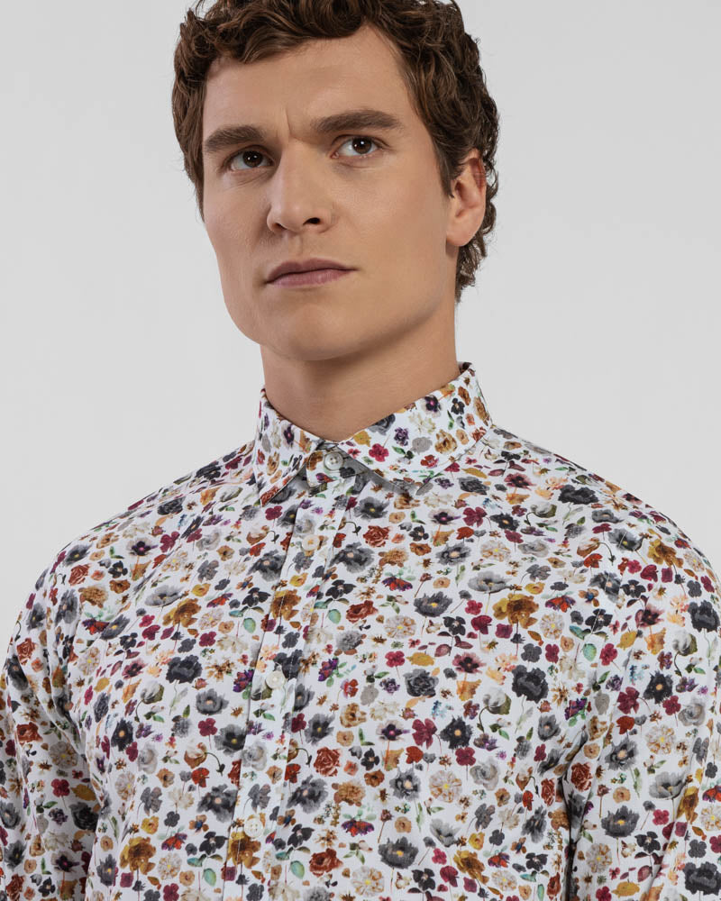 Limited Edition White Multi Floral Slim Fit Shirt