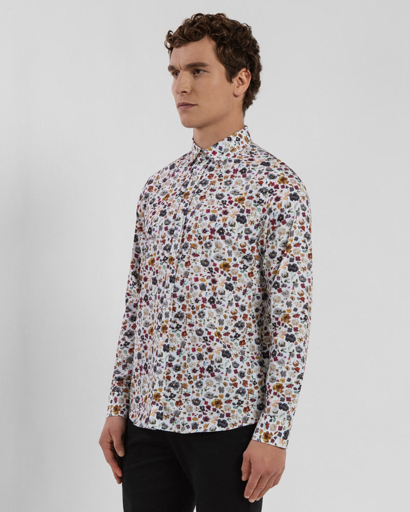 Limited Edition White Multi Floral Slim Fit Shirt