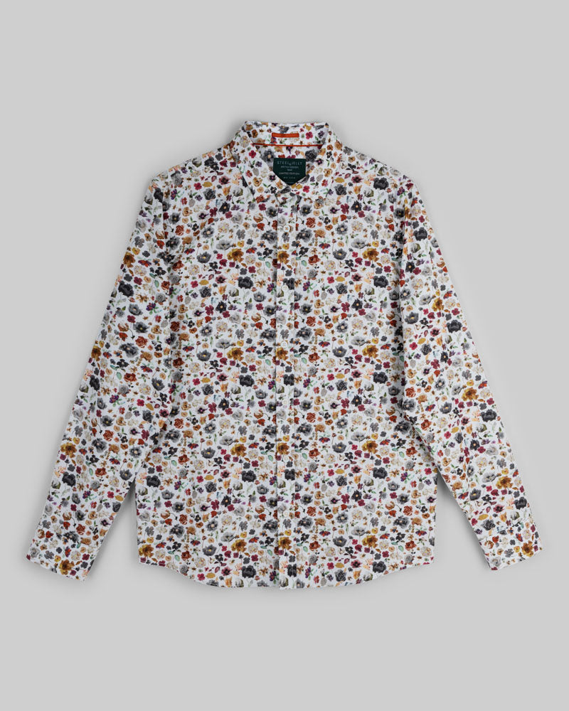 Limited Edition White Multi Floral Slim Fit Shirt
