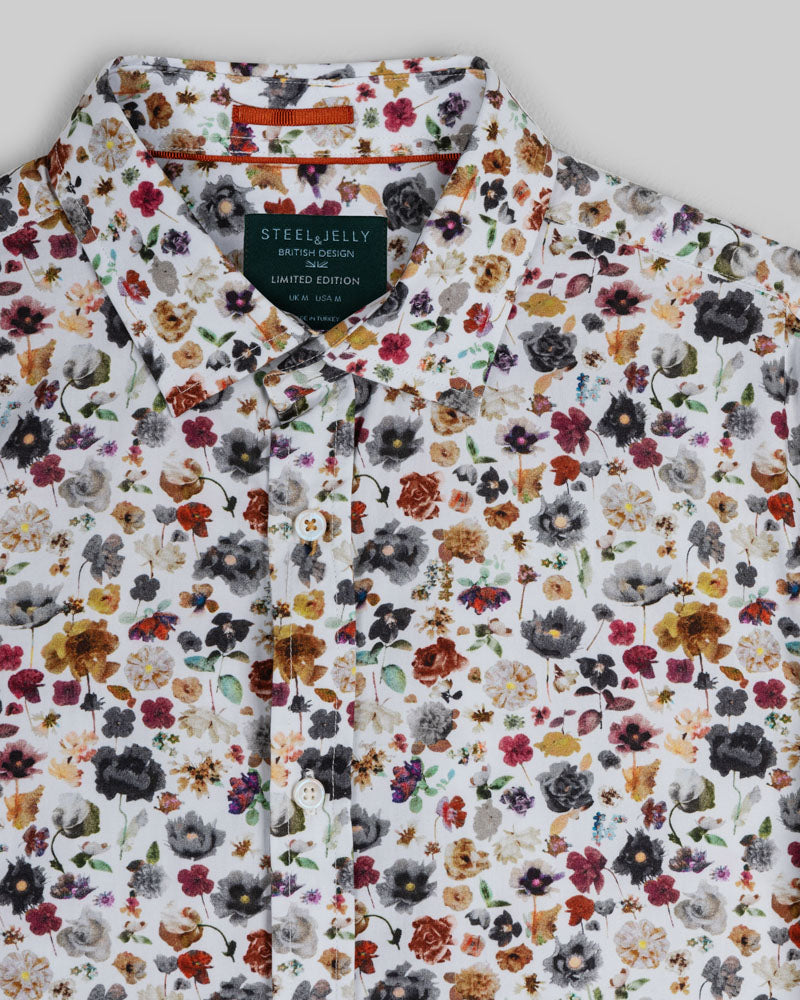 Limited Edition White Multi Floral Slim Fit Shirt