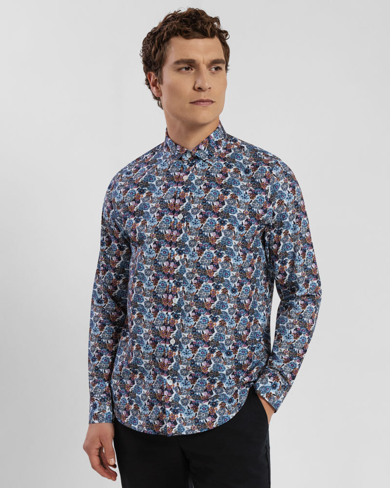 Limited Edition Blue Multi Floral Slim Fit Shirt