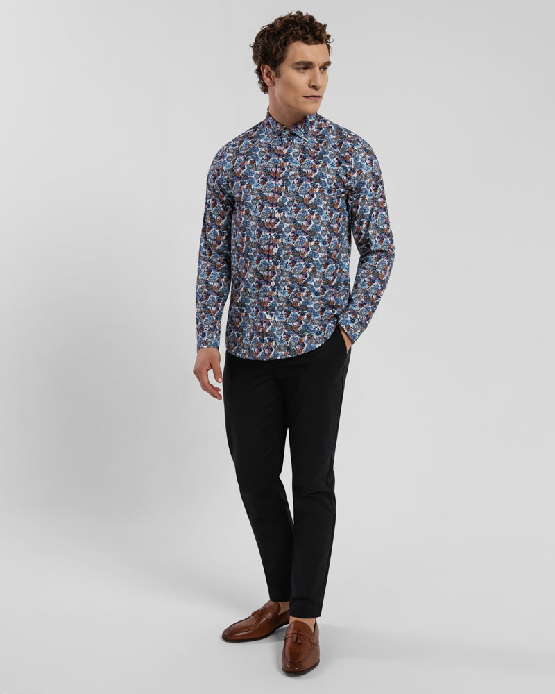 Limited Edition Blue Multi Floral Slim Fit Shirt