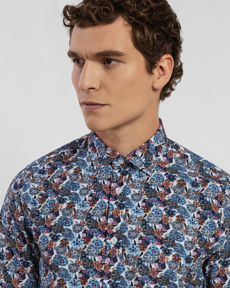 Limited Edition Blue Multi Floral Slim Fit Shirt