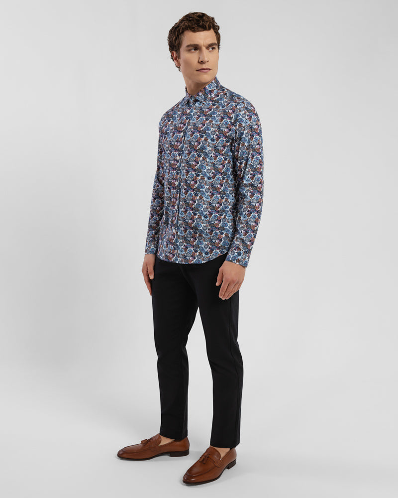 Limited Edition Blue Multi Floral Slim Fit Shirt