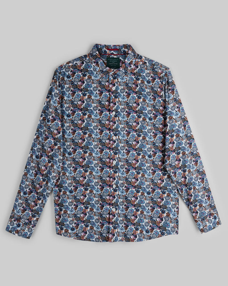 Limited Edition Blue Multi Floral Slim Fit Shirt