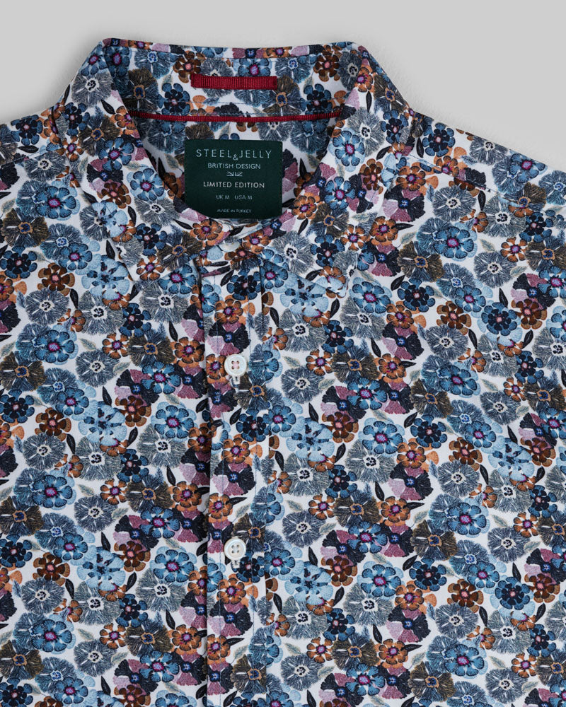 Limited Edition Blue Multi Floral Slim Fit Shirt