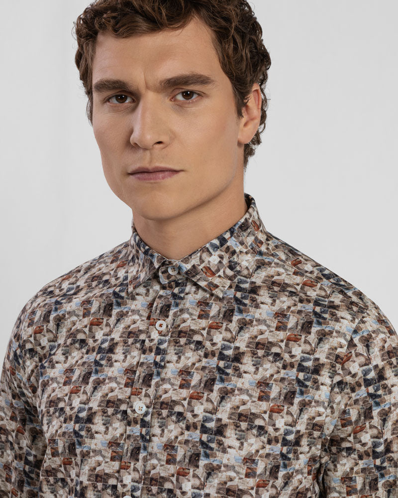 Limited Edition Stone Abstract Slim Fit Shirt