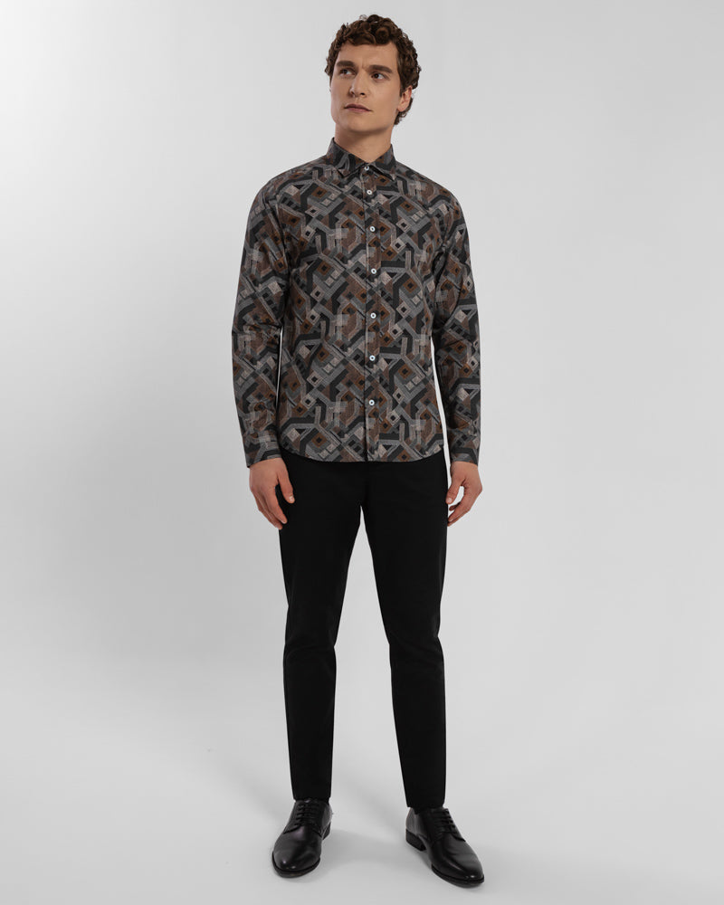 Limited Edition Slate Aztec Slim Fit Shirt