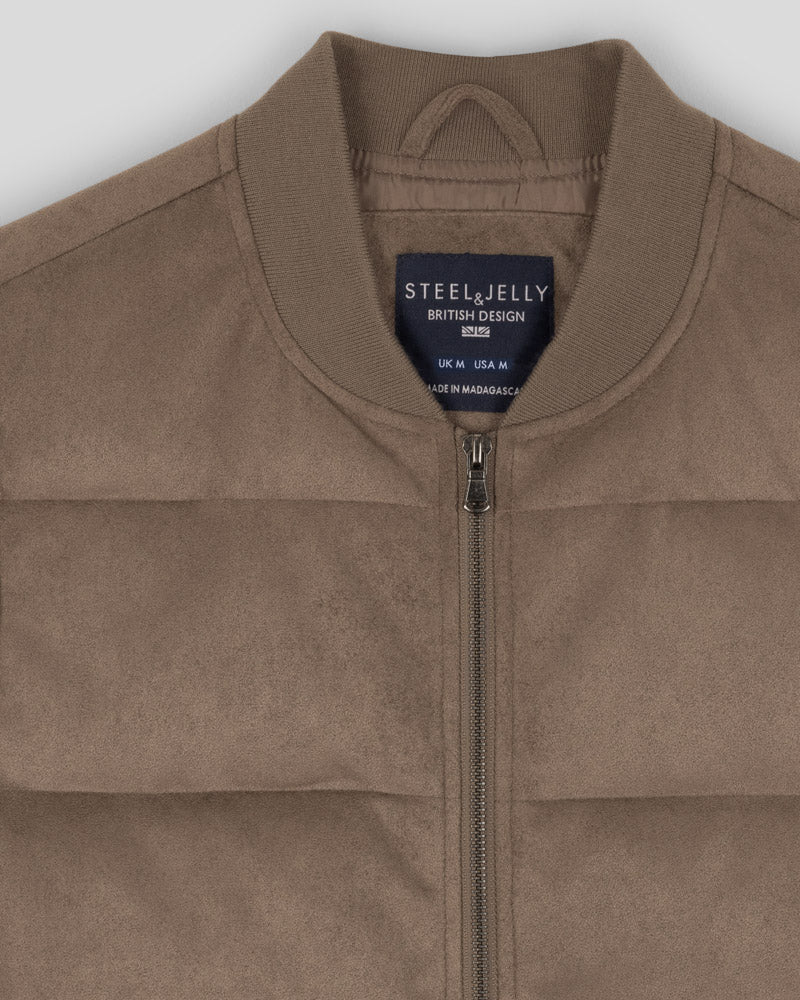 Gidea - Suede Look Puffer Gilet