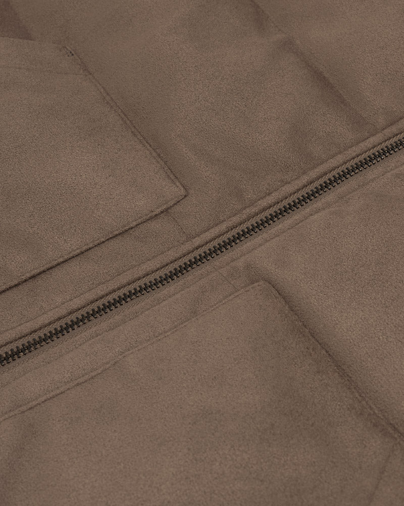 Gidea - Suede Look Puffer Gilet