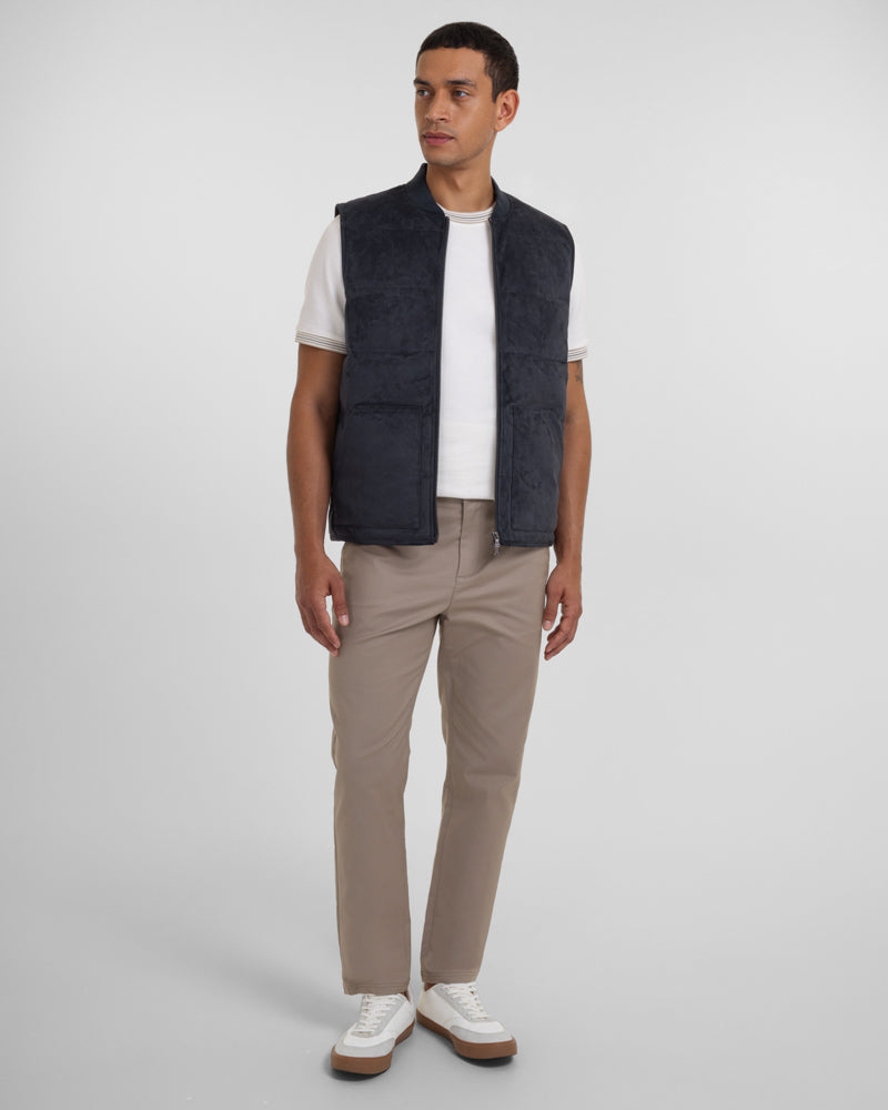 Gidea - Suede Look Puffer Gilet