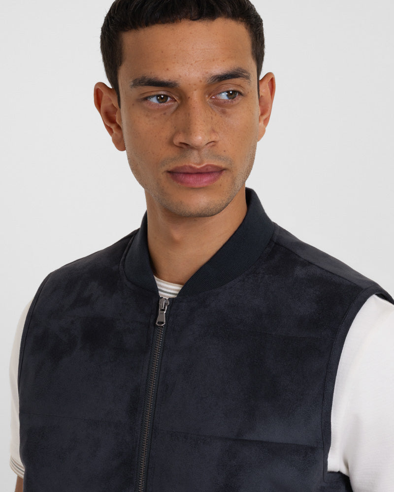 Gidea - Suede Look Puffer Gilet