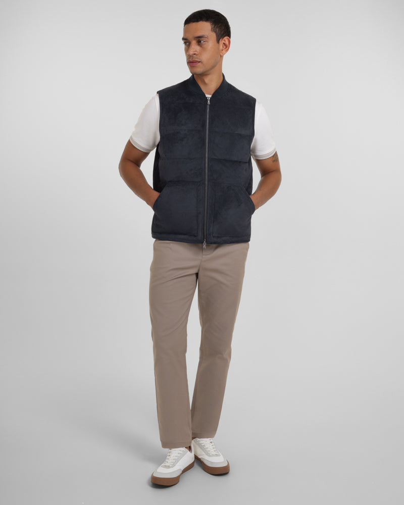 Gidea - Suede Look Puffer Gilet