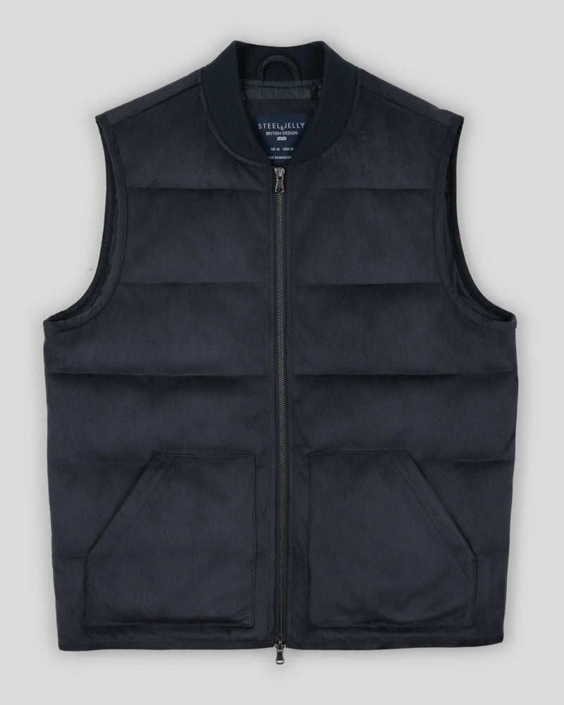 Gidea - Suede Look Puffer Gilet