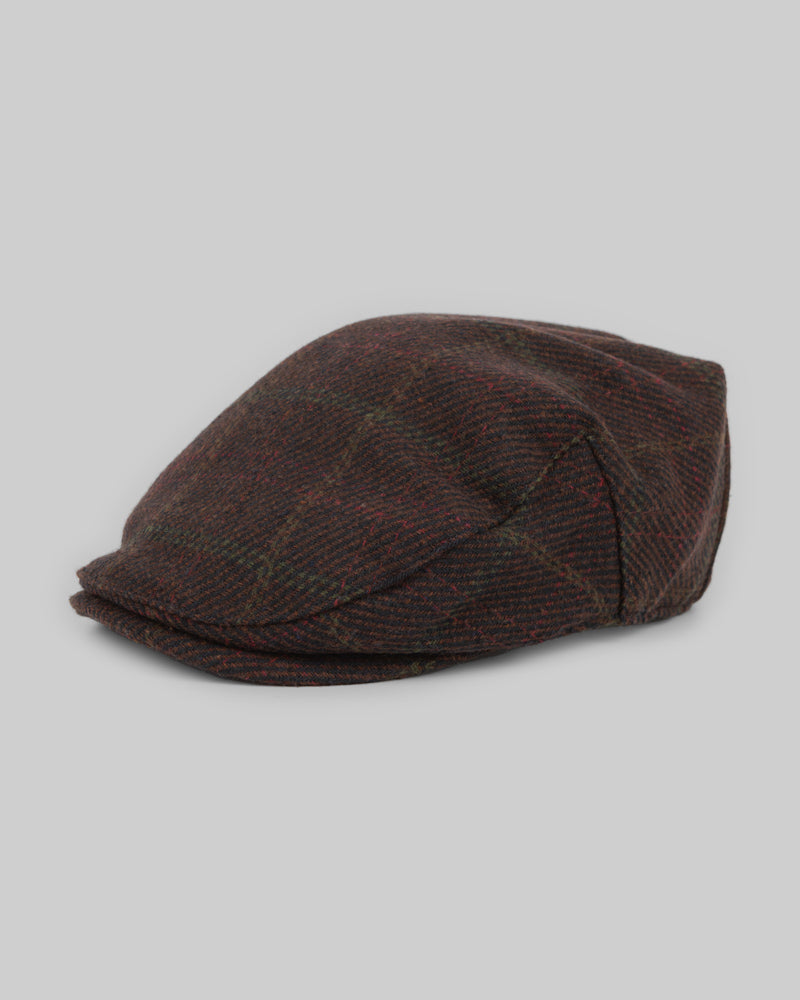 Brown Check Flat Cap