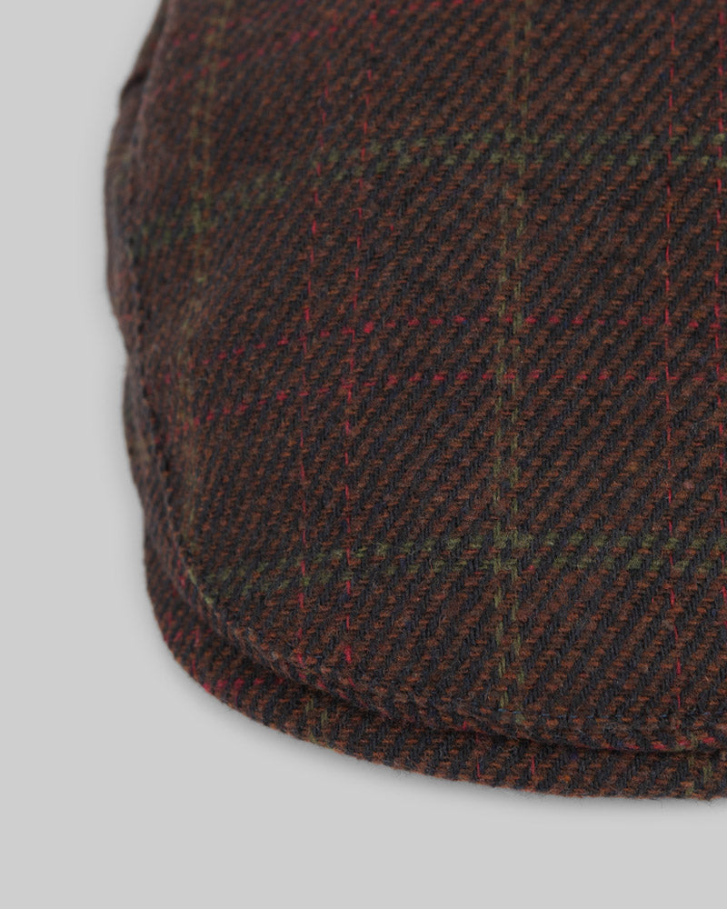 Brown Check Flat Cap