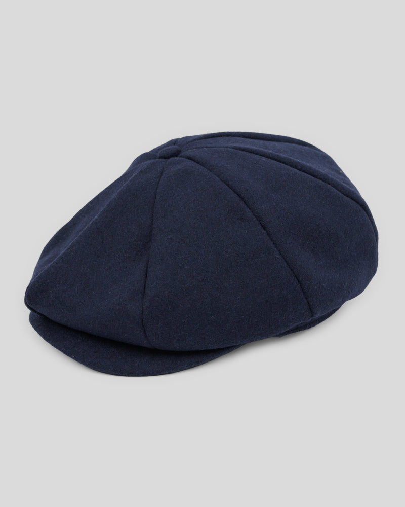 Steel & Jelly Men’s Runcton Navy 8 Panel Baker Boy Cap