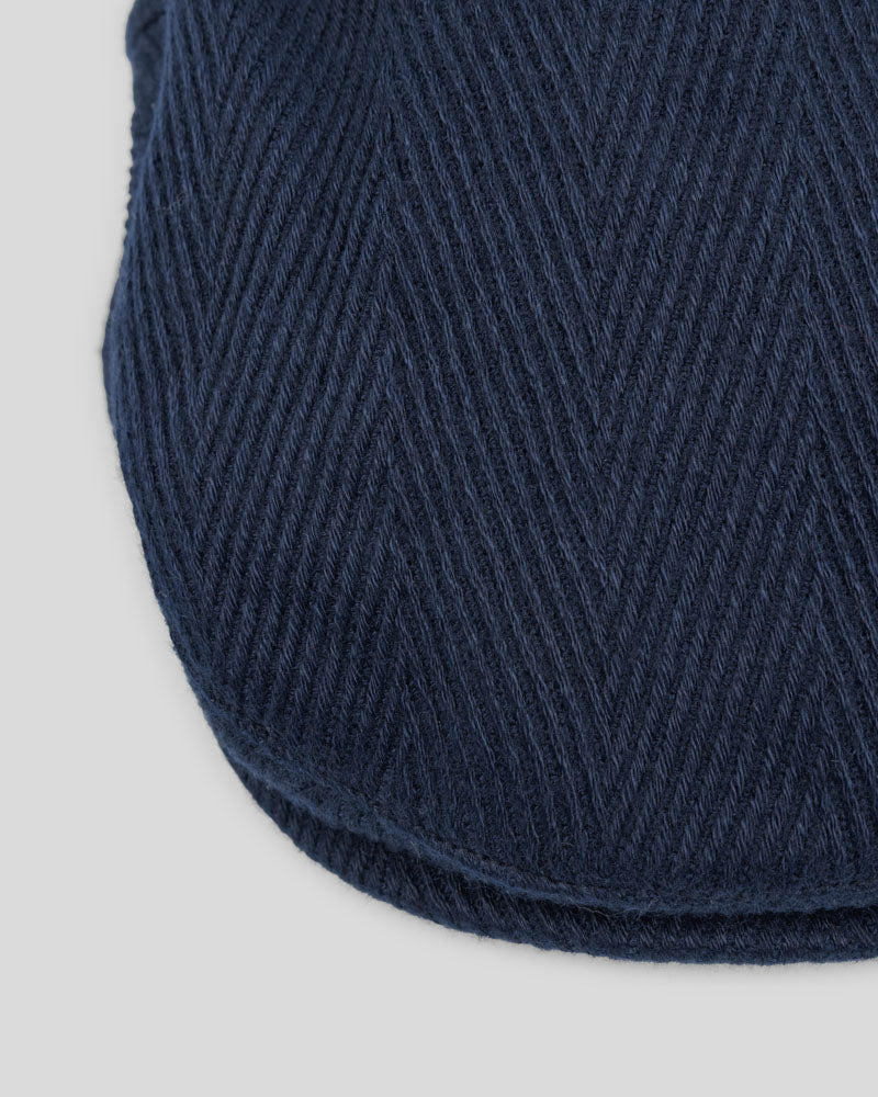 Steel & Jelly Men’s Navy Herringbone Textured Flat Cap