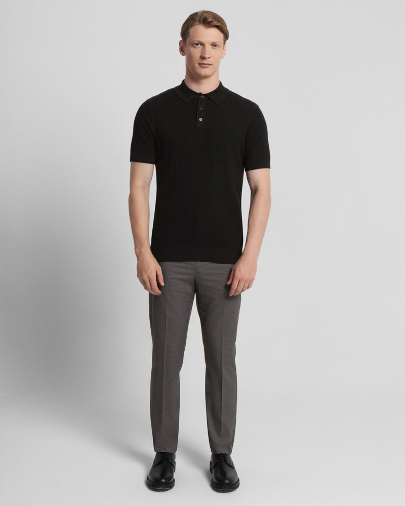 Boucle Textured Short Sleeve Polo Shirt