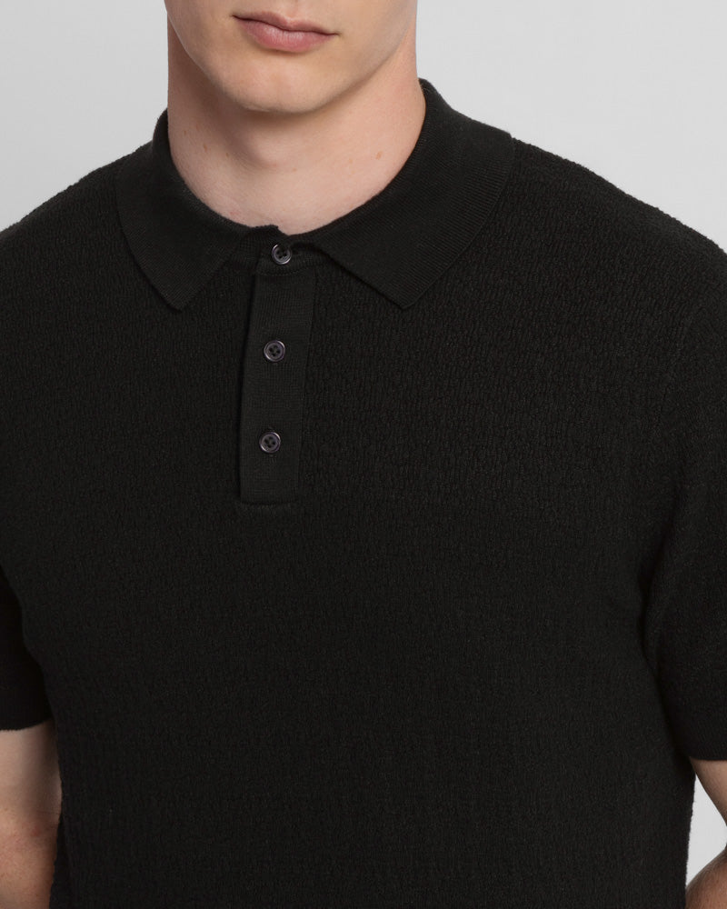 Boucle Textured Short Sleeve Polo Shirt