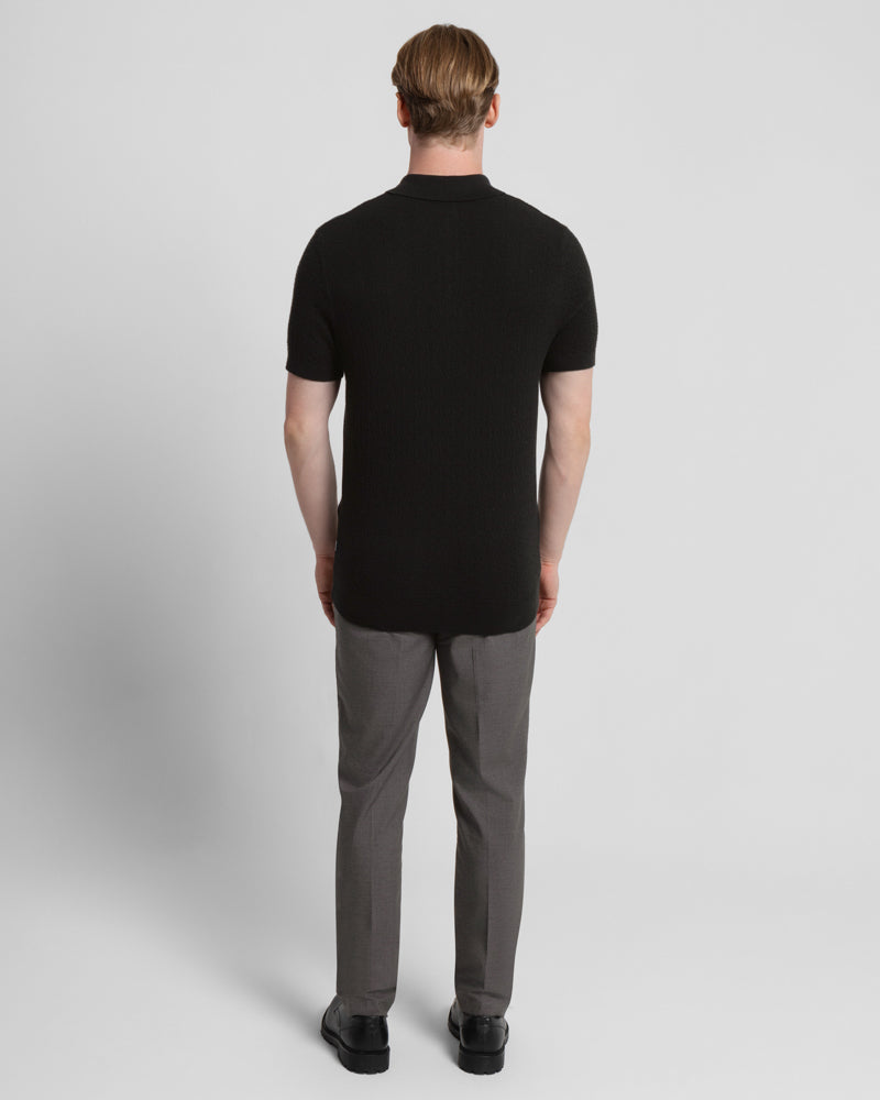 Boucle Textured Short Sleeve Polo Shirt