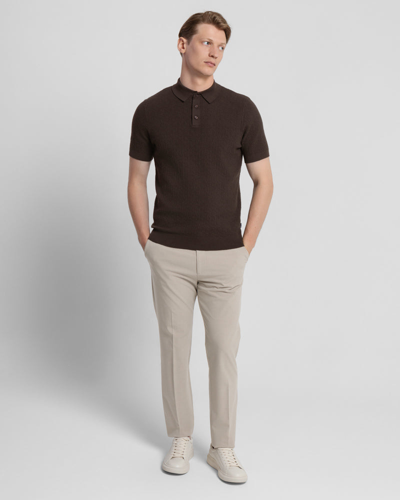 Boucle Textured Short Sleeve Polo Shirt