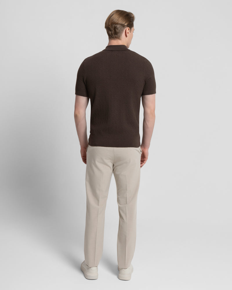 Boucle Textured Short Sleeve Polo Shirt